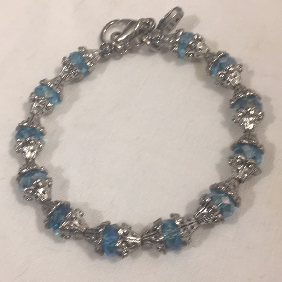 Chubby Chico Charms BlueGlass and SilverBeadedBrac - Picture 5 of 6